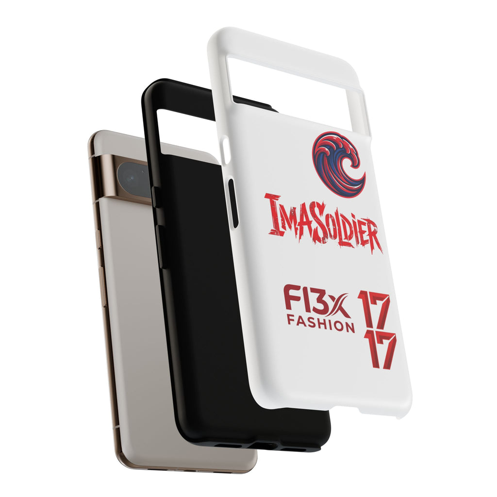Phone Case — 'ImaSoldier' Red Wave Protective Hard Case