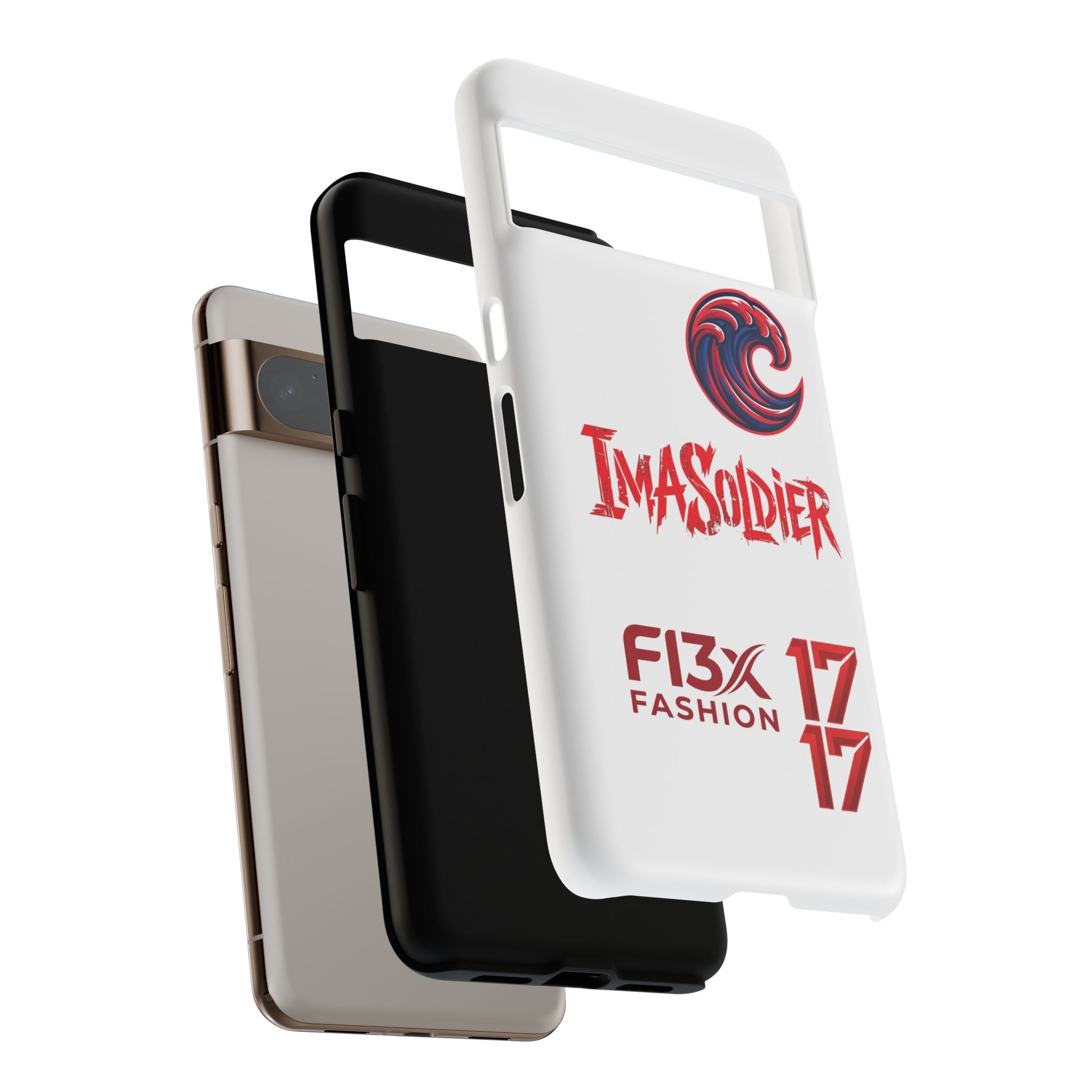 Phone Case — 'ImaSoldier' Red Wave Protective Hard Case