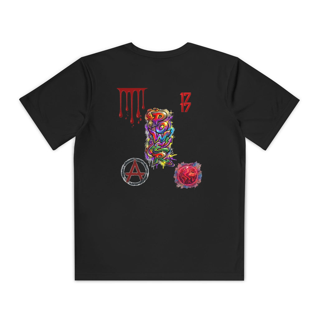 Youth Competitor Tee — Colorful Graffiti Anarchy Graphic T-Shirt