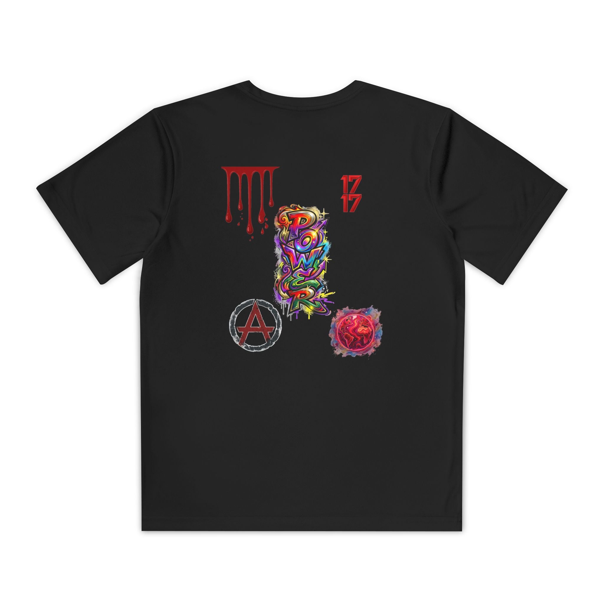 Youth Competitor Tee — Colorful Graffiti Anarchy Graphic T-Shirt