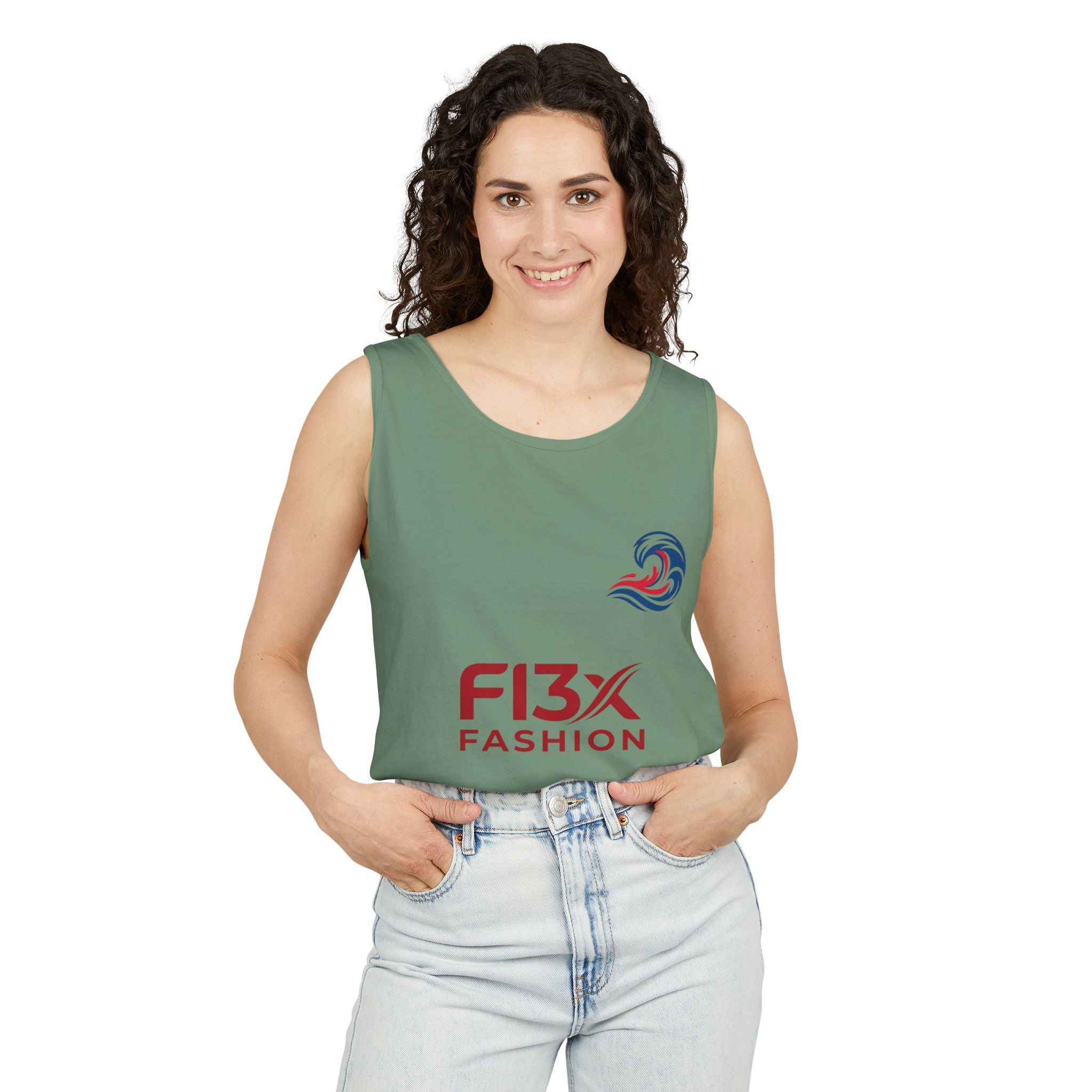 Graphic Tank Top - Colorful Cosmic Woman Illustration