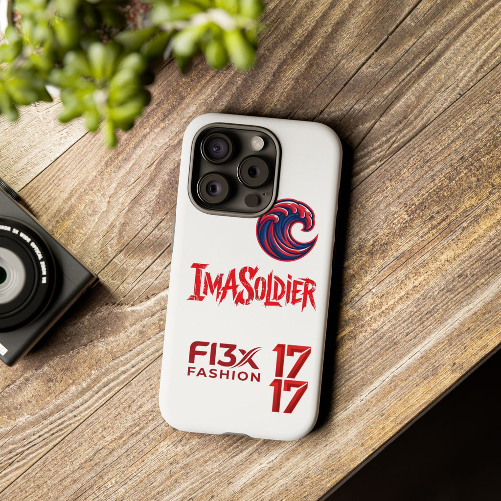 Phone Case — 'ImaSoldier' Red Wave Protective Hard Case