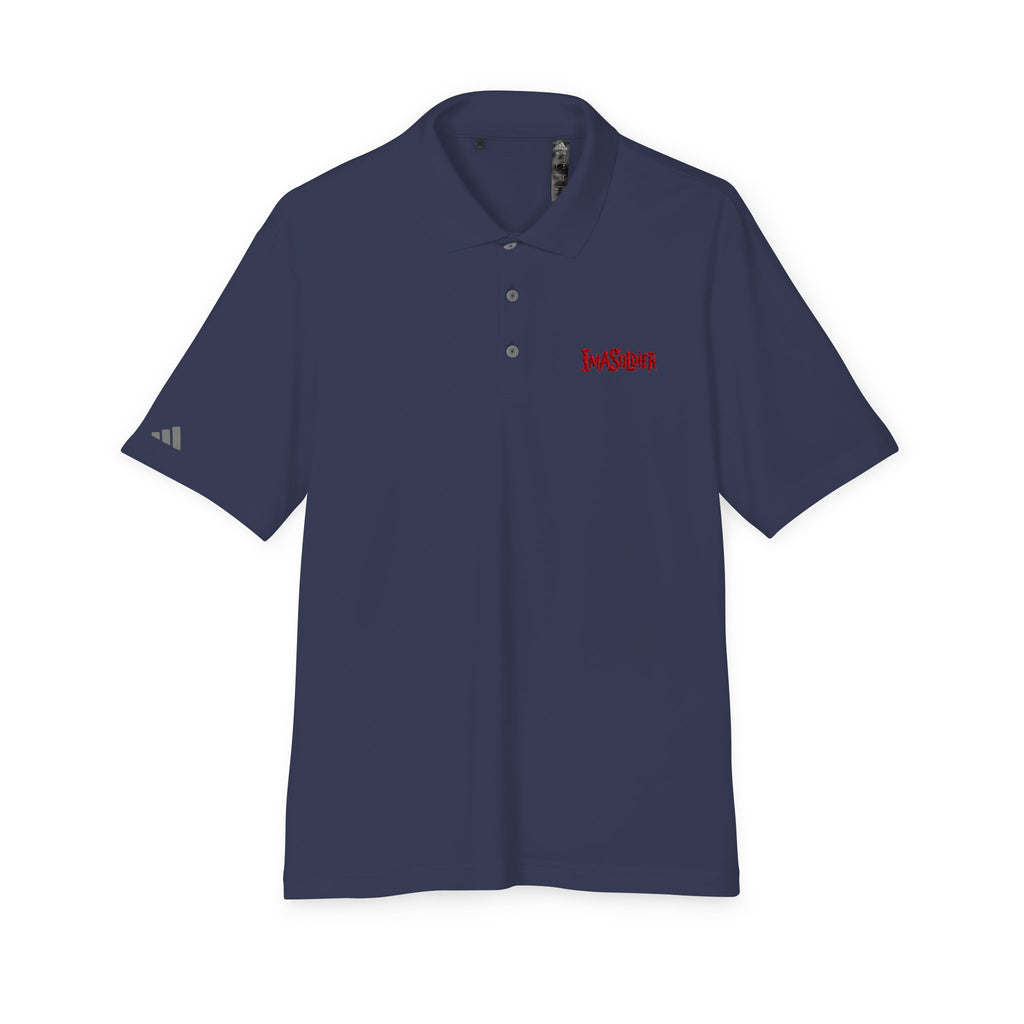 White Performance Polo — 'I Am Sober' Embroidered Chest Design