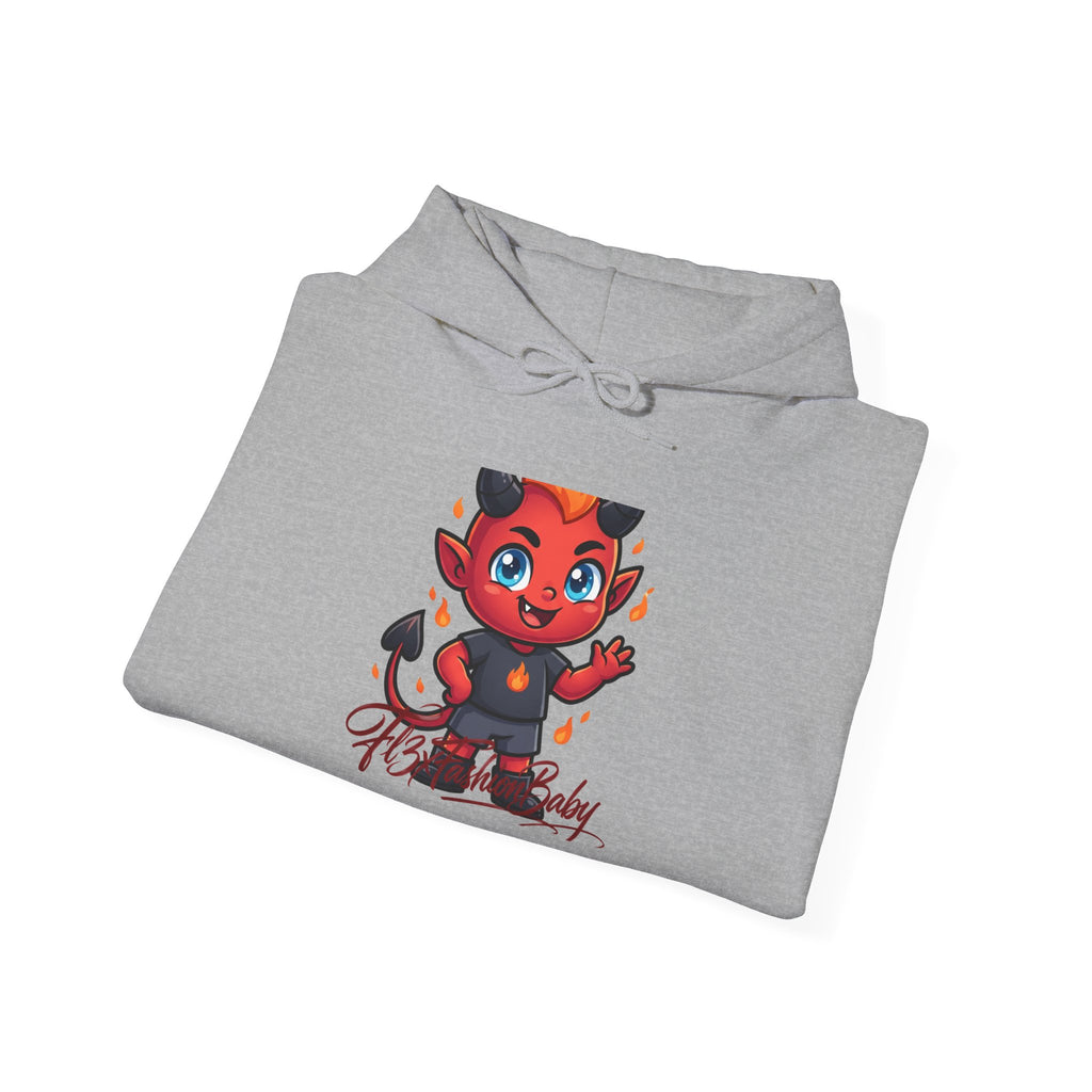 Devil Baby Cartoon Hoodie — Cute Red Demon Character "Playful Evil" Graphic Hoodie