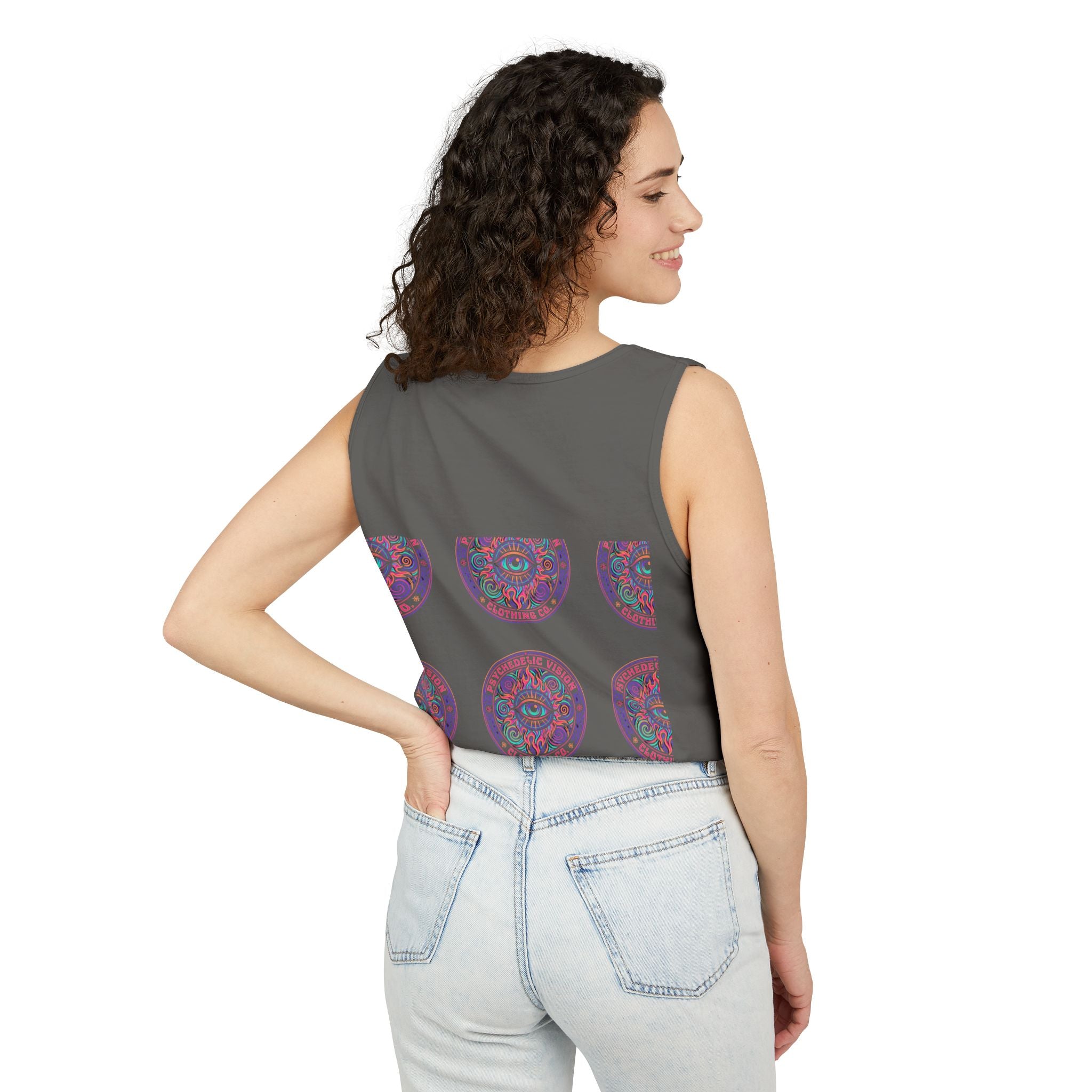 Psychedelic Vision Tank Top — Retro Eye Mandala Graphic