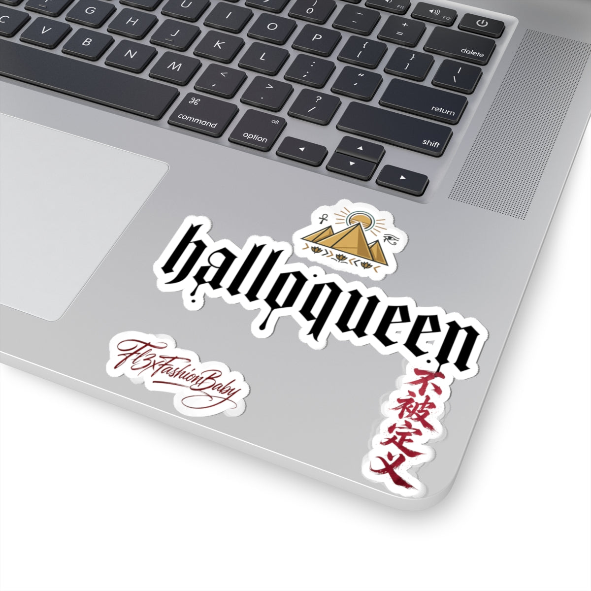 Halloqueen Kiss-Cut Sticker Pack — Gothic Logo, Pyramid & Script Decals