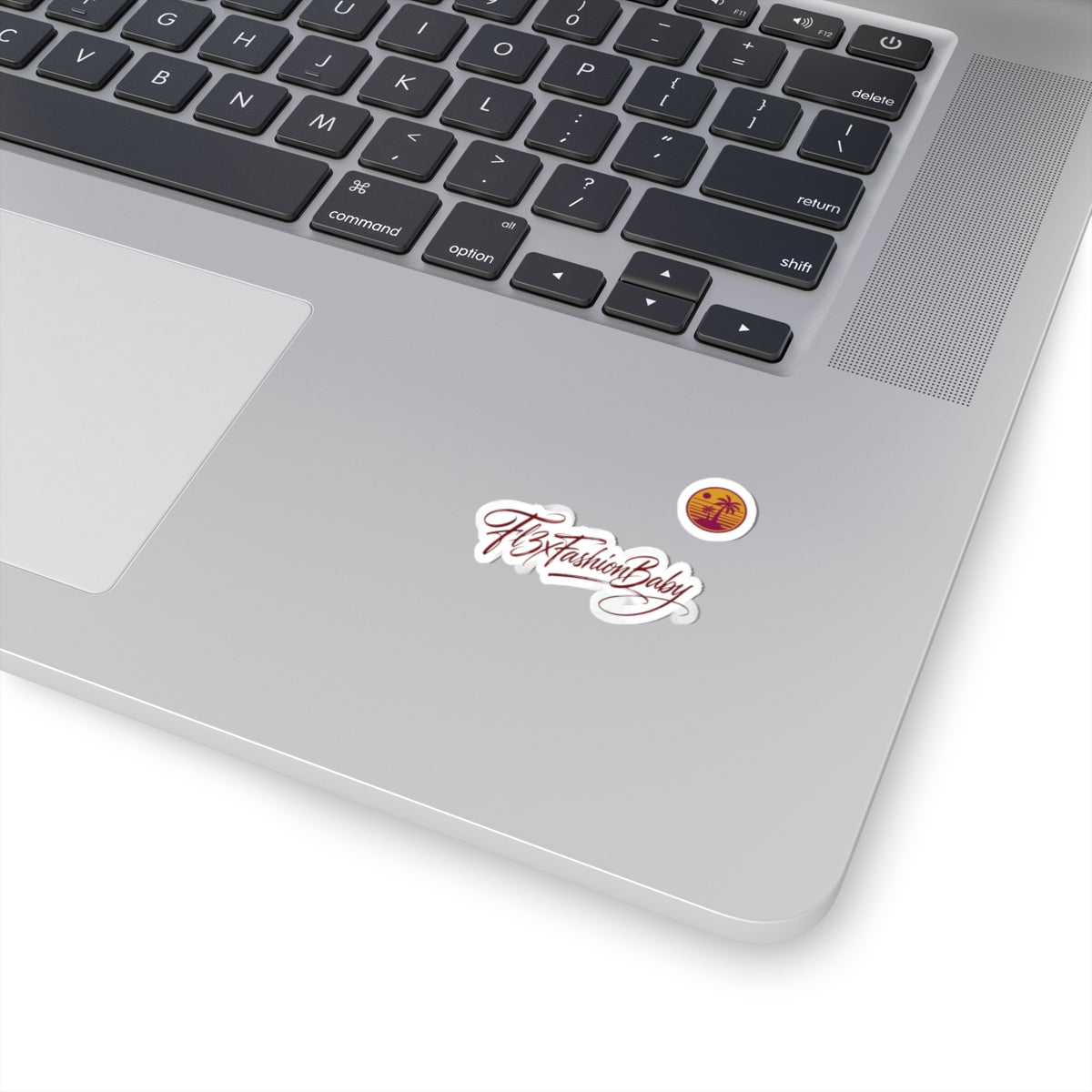 Kiss-Cut Sticker — FtbxFashionBaby Script Logo & Tropical Palm Decal