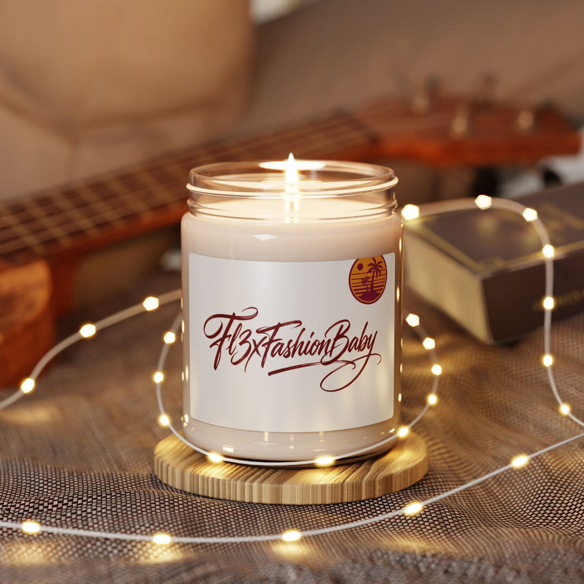 Scented Soy Candle — “FlxFashionBaby” 9oz Jar (Coastal Luxe Scent)
