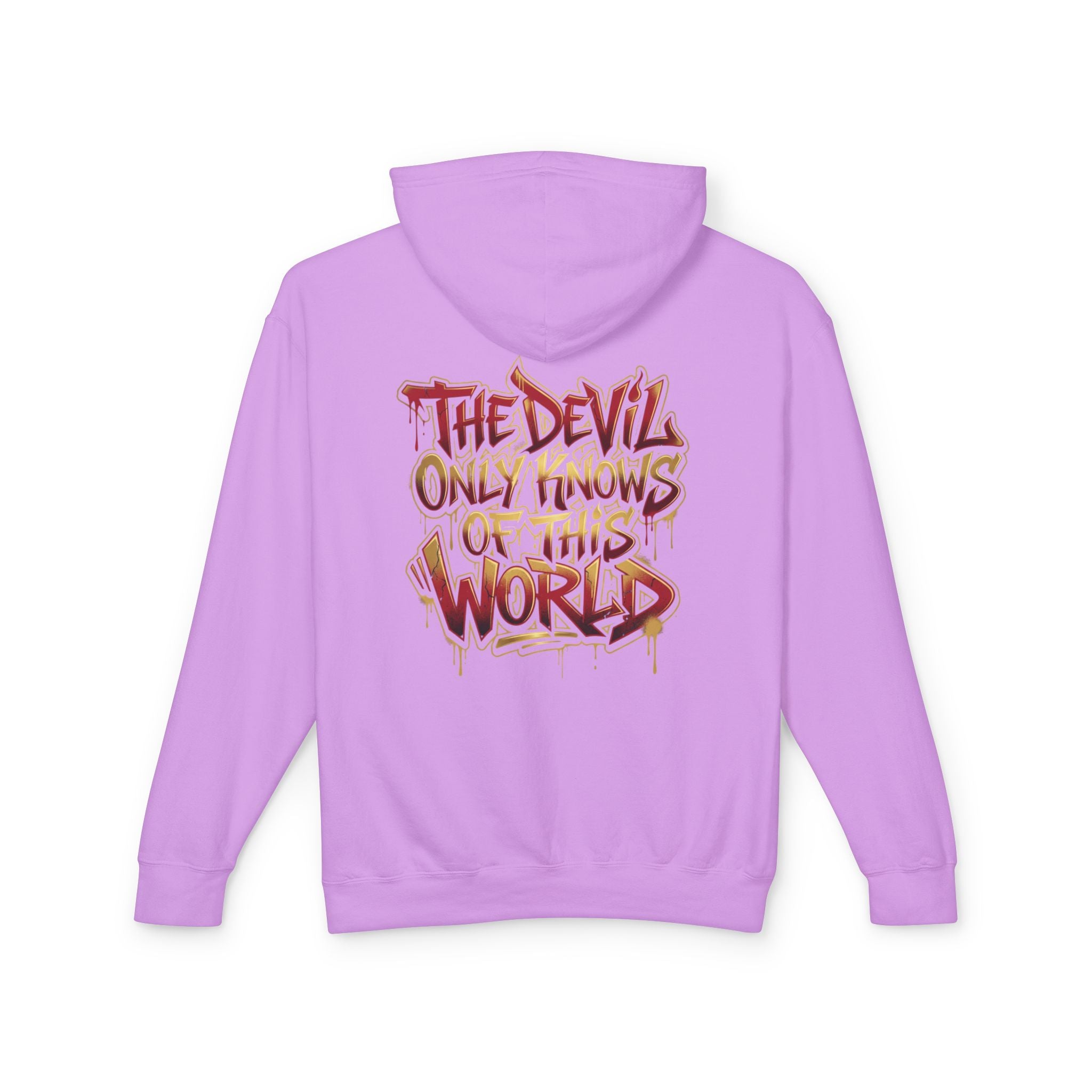 Devil Graphic Hoodie — "The Devil Only Knows of This World" Streetwear Sweatshirt
