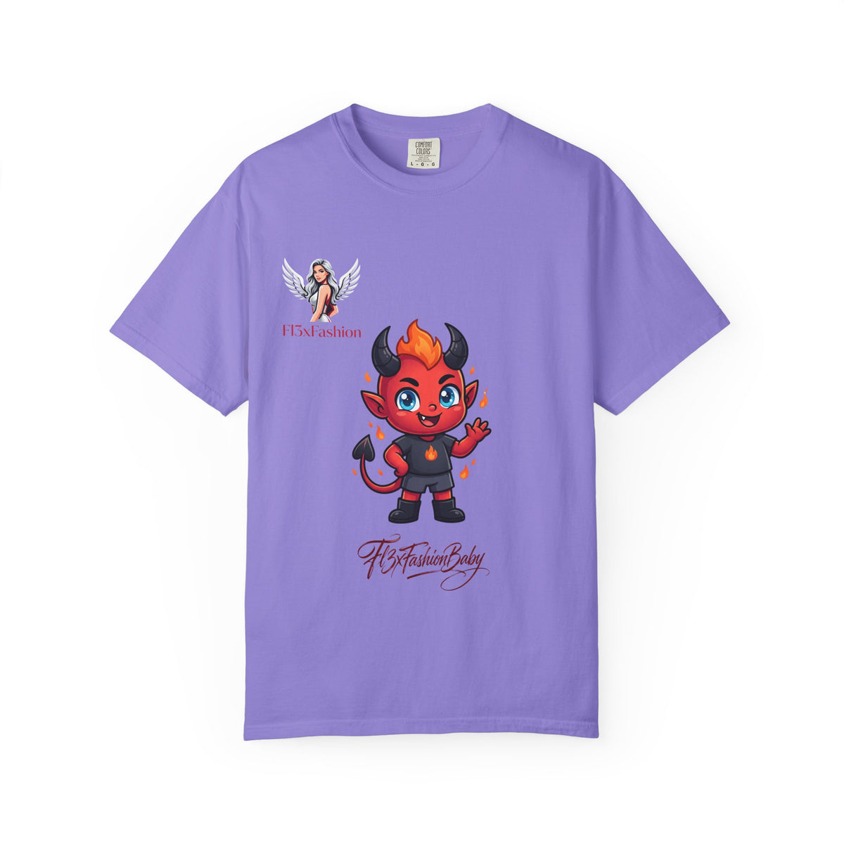 Devil Cartoon Graphic T-Shirt — Fiery Cute Demon Design