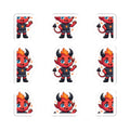 Cute Red Devil Kiss-Cut Stickers — Cartoon Demon Laptop Decals (Halloween)