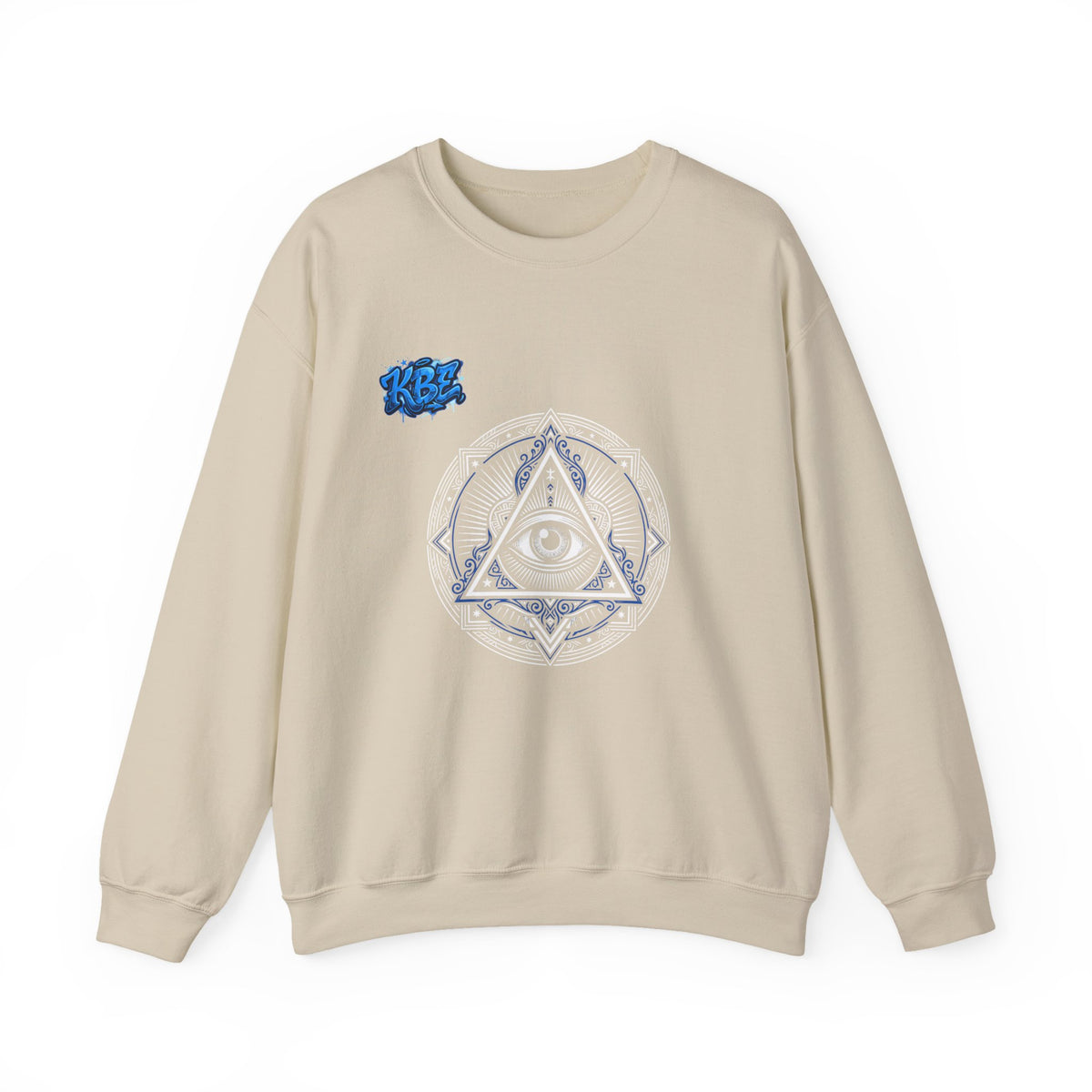 Crewneck Sweatshirt — Minimal Blue Mandala Graphic Crewneck