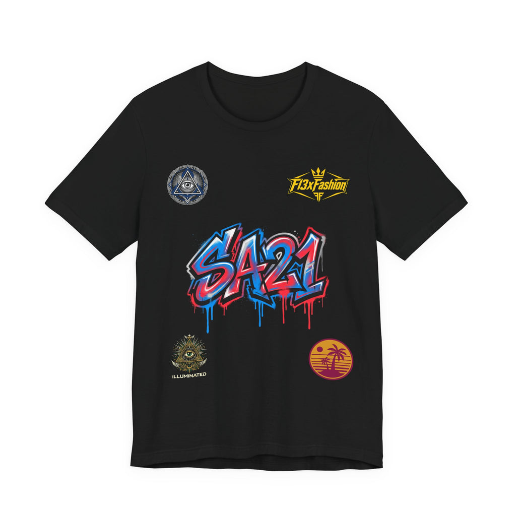 SA21 Graffiti Logo Tee — Streetwear Graphic T-Shirt