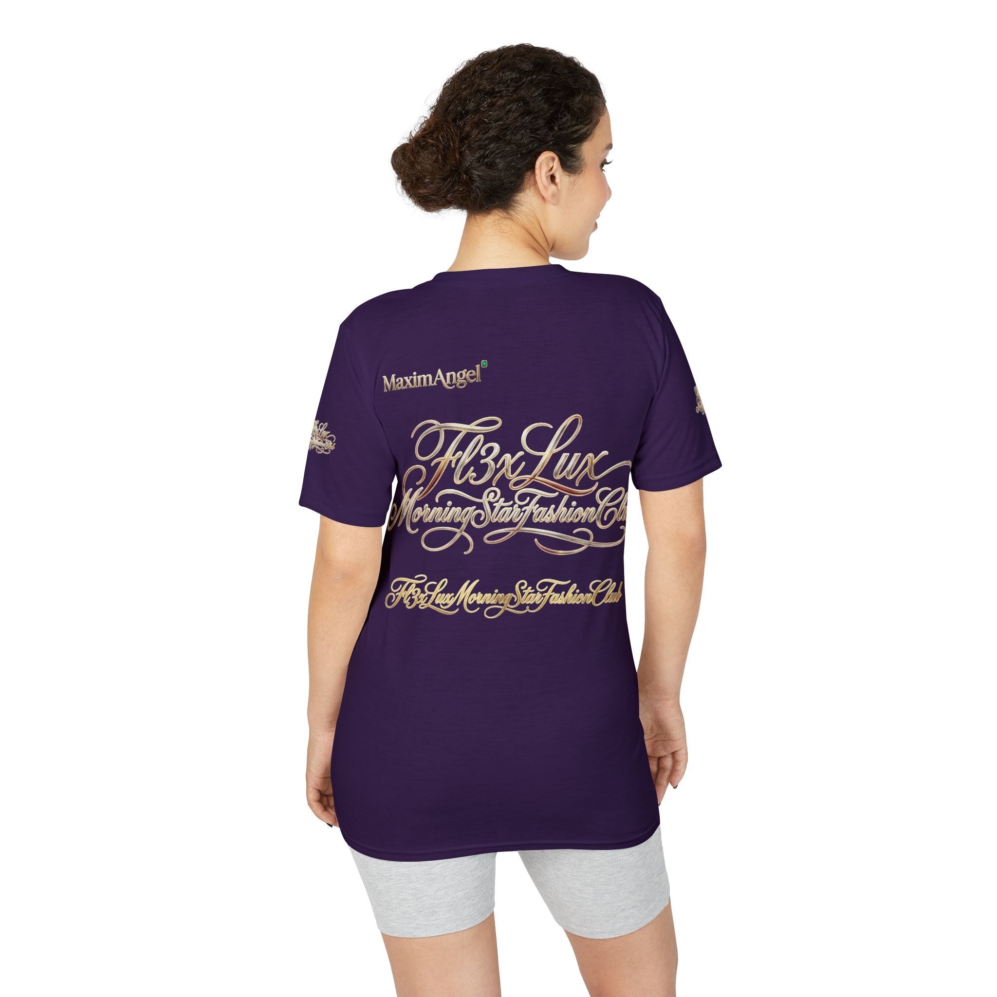 Luxury Gold Script Performance T-Shirt — F3xLux Morning Stay Fashion Club Design