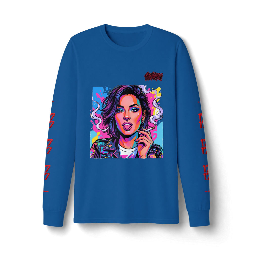 Long Sleeve Tee — Neon Pop Portrait Graphic