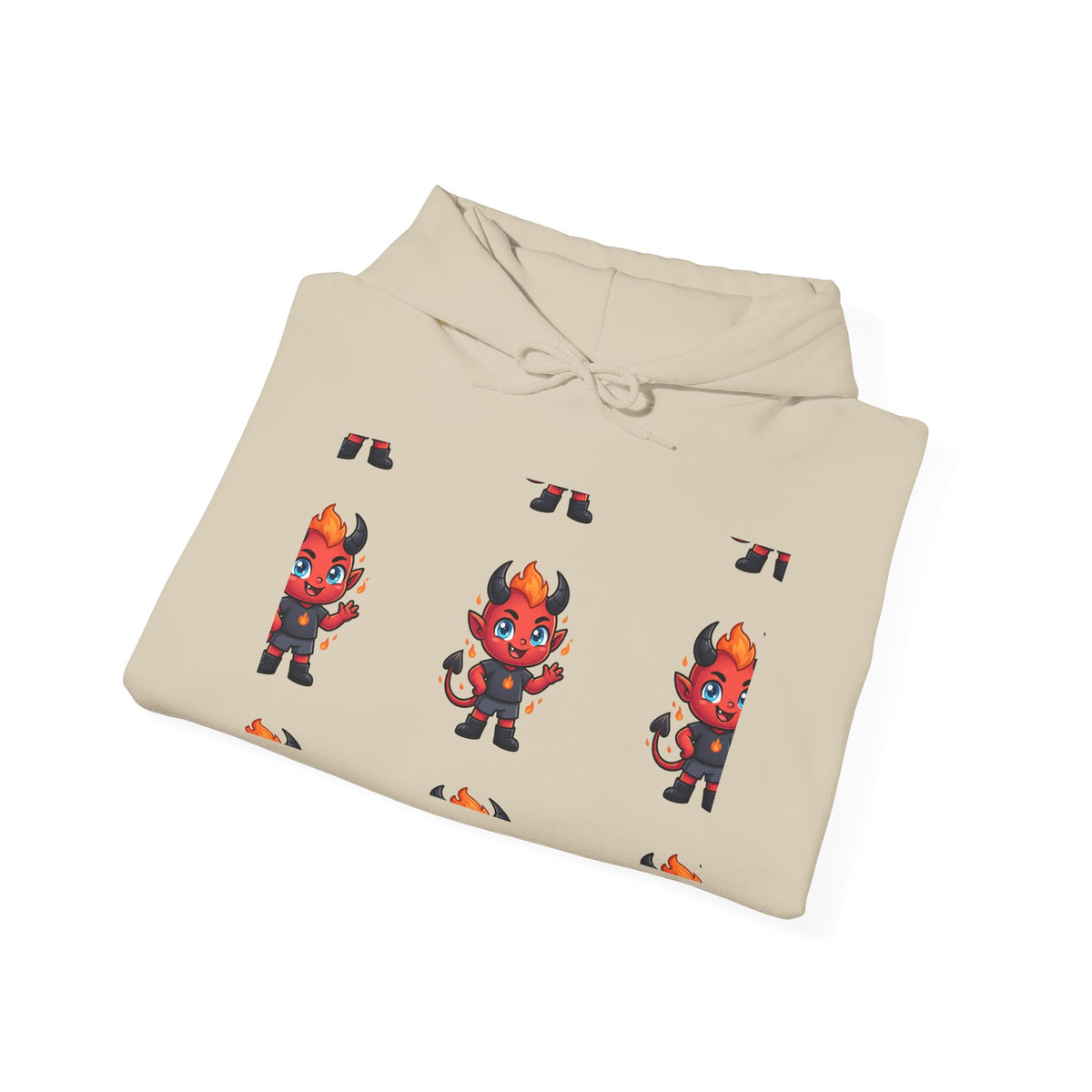 Devil Cat Hoodie — Cute Red Demon Cartoon Graphic Pullover