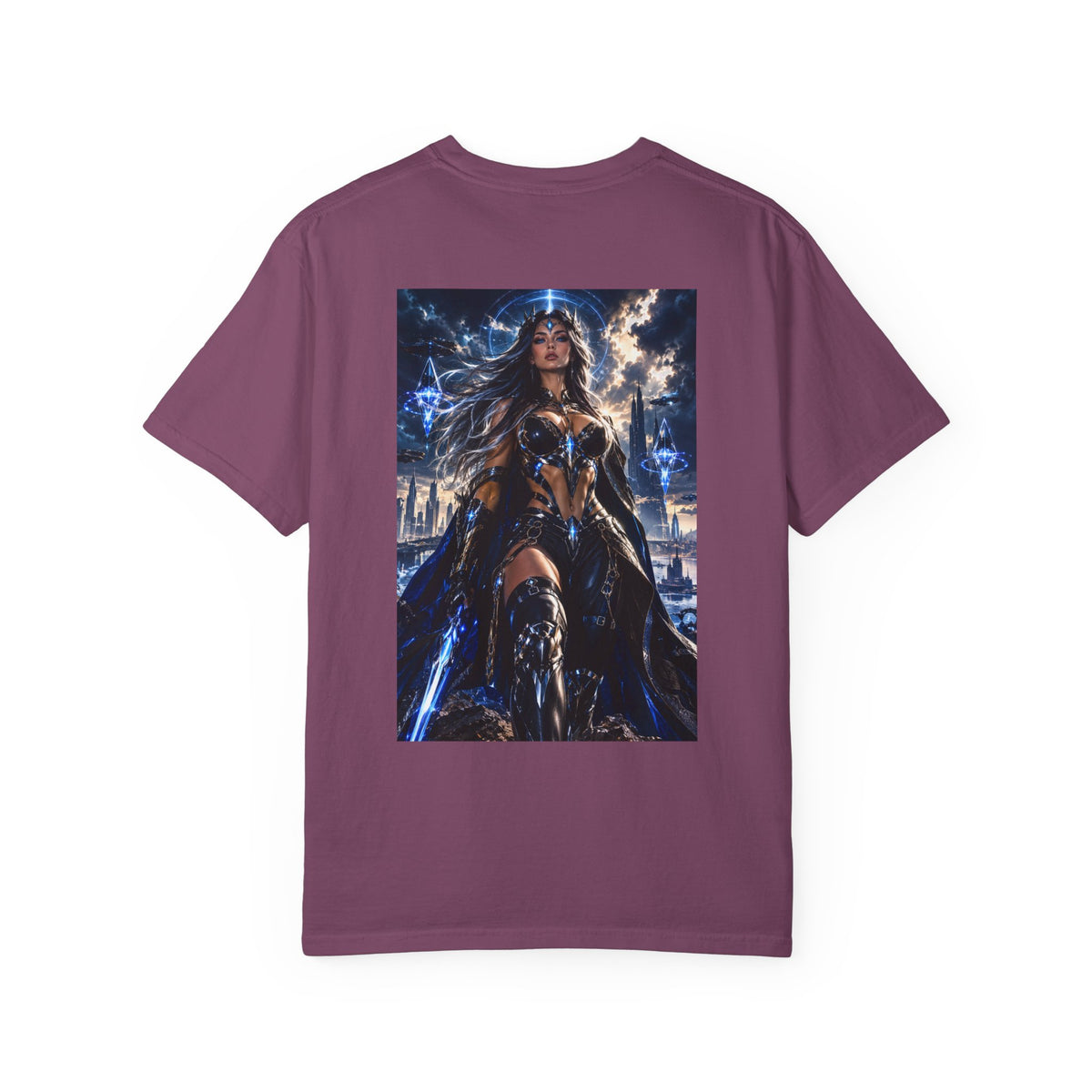 Graphic T-Shirt — Mythic Warrior Back Print with Crest Logos