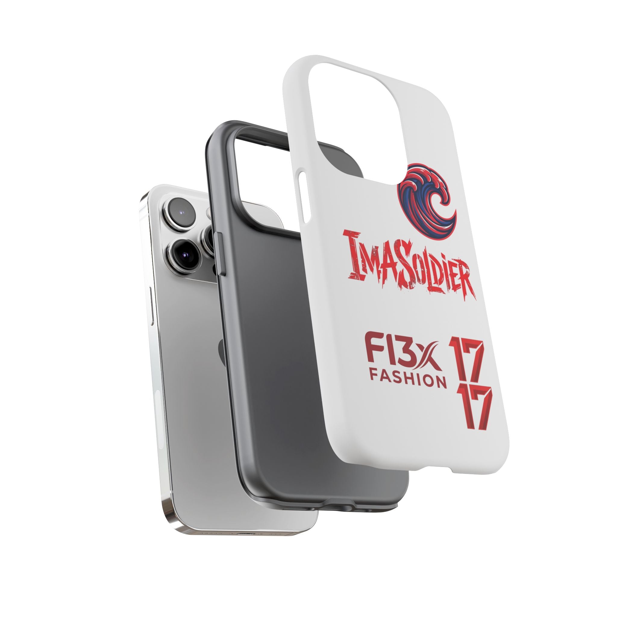 Phone Case — 'ImaSoldier' Red Wave Protective Hard Case