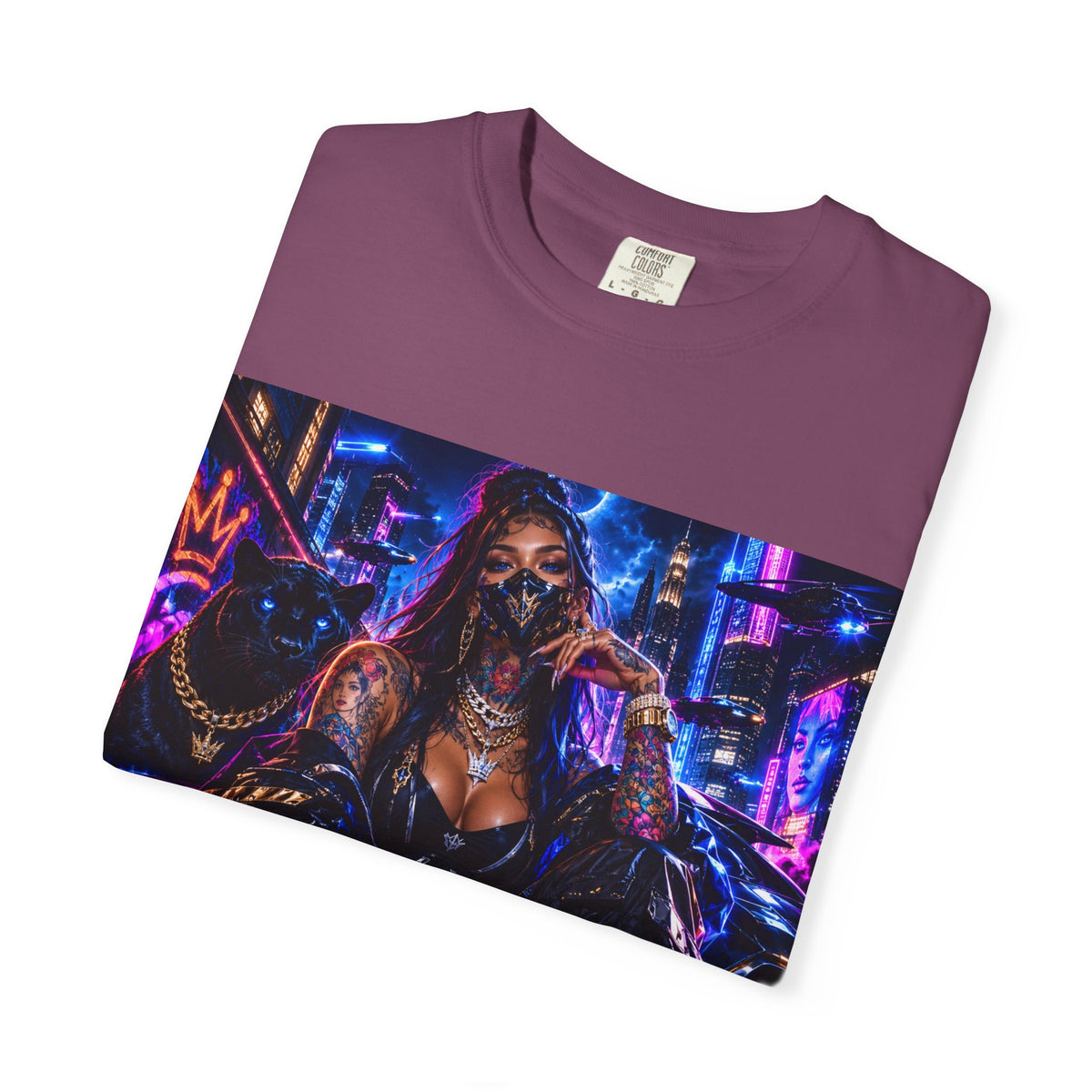 Cyberpunk Streetwear T-Shirt — "Fl3x Fashion Omertà" Graphic