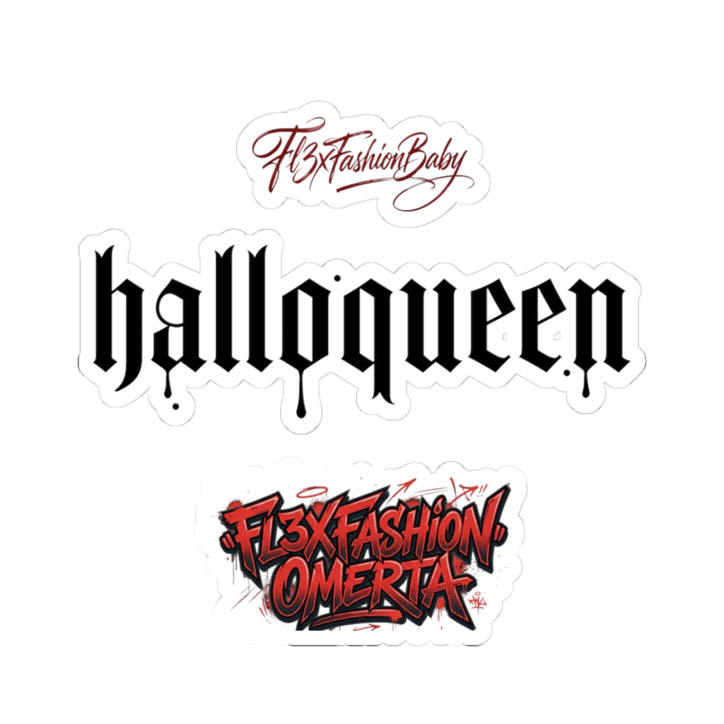 Halloween Gothic "halloqueen" Kiss-Cut Sticker Pack — 3-Piece Laptop Decal Set