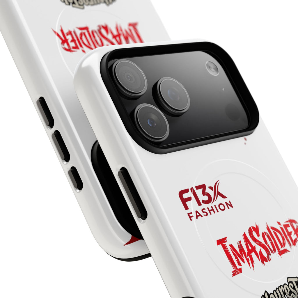 Tough Magnetic Phone Case — 'ImASoldier' Blood Drip Gaming Design