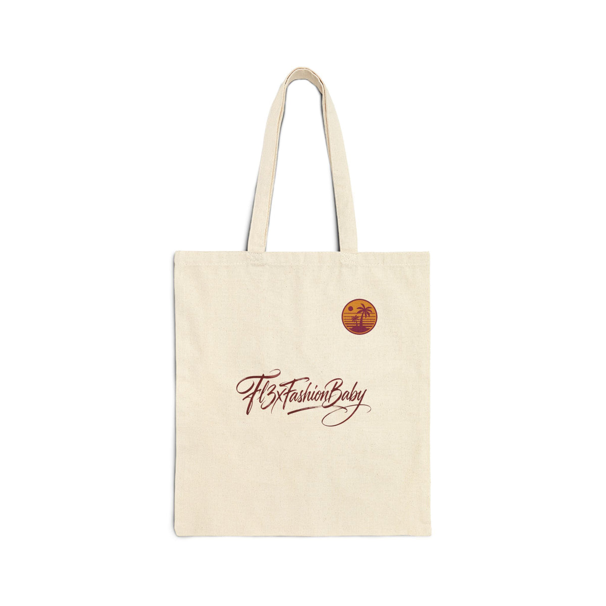 Canvas Tote Bag — "Fit Fashion Baby" Script Logo Eco Shopper