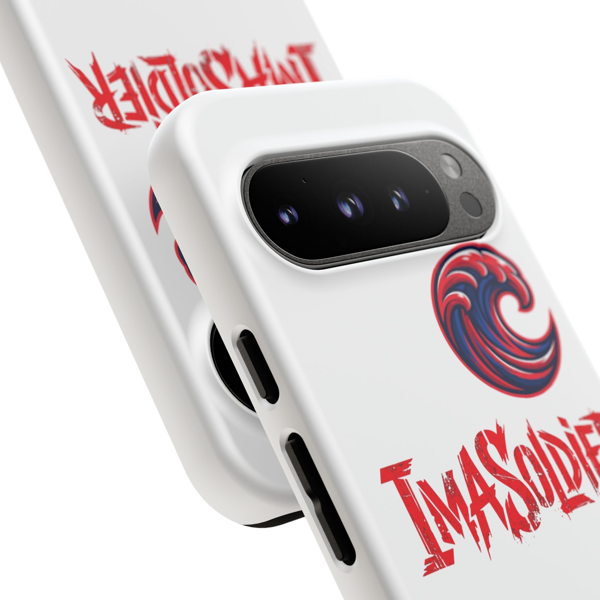 Phone Case — 'ImaSoldier' Red Wave Protective Hard Case