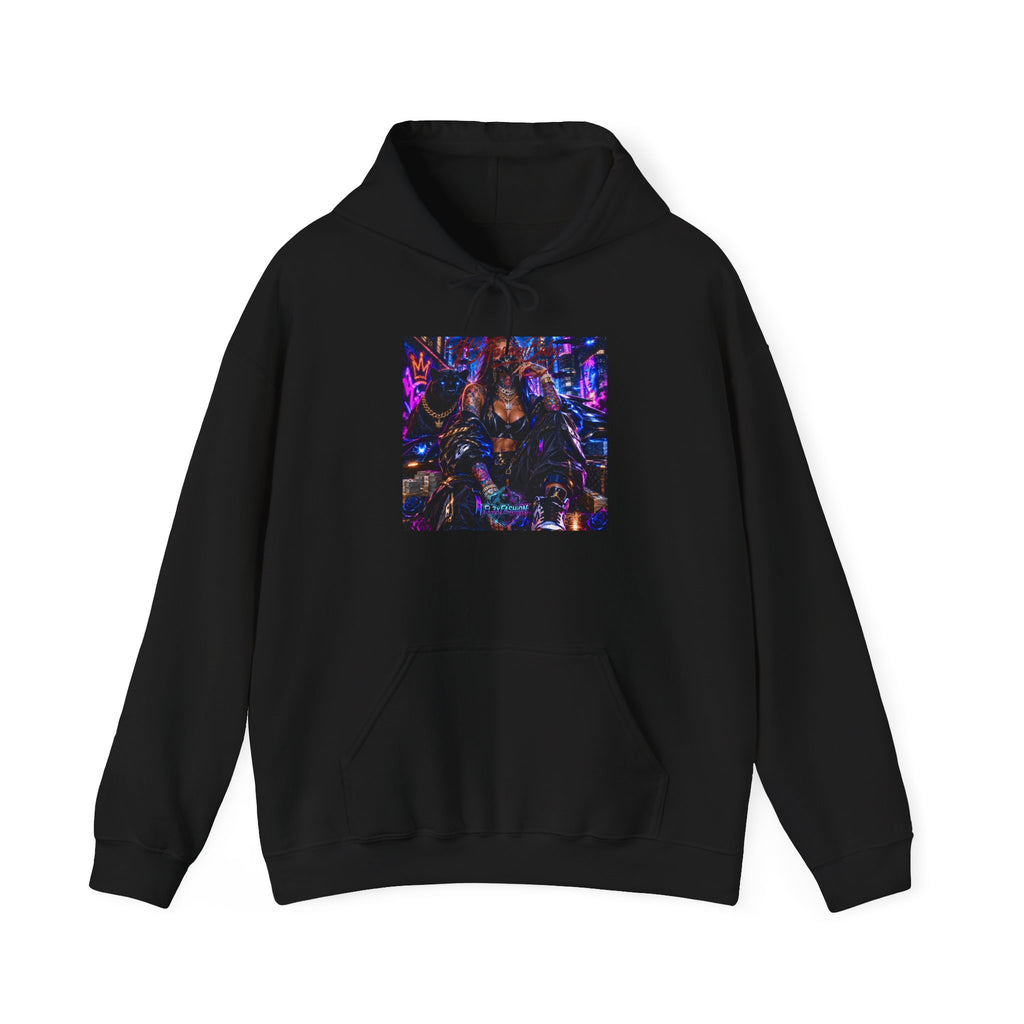 Cyberpunk Night Hoodie – Neon City Graphic Pullover