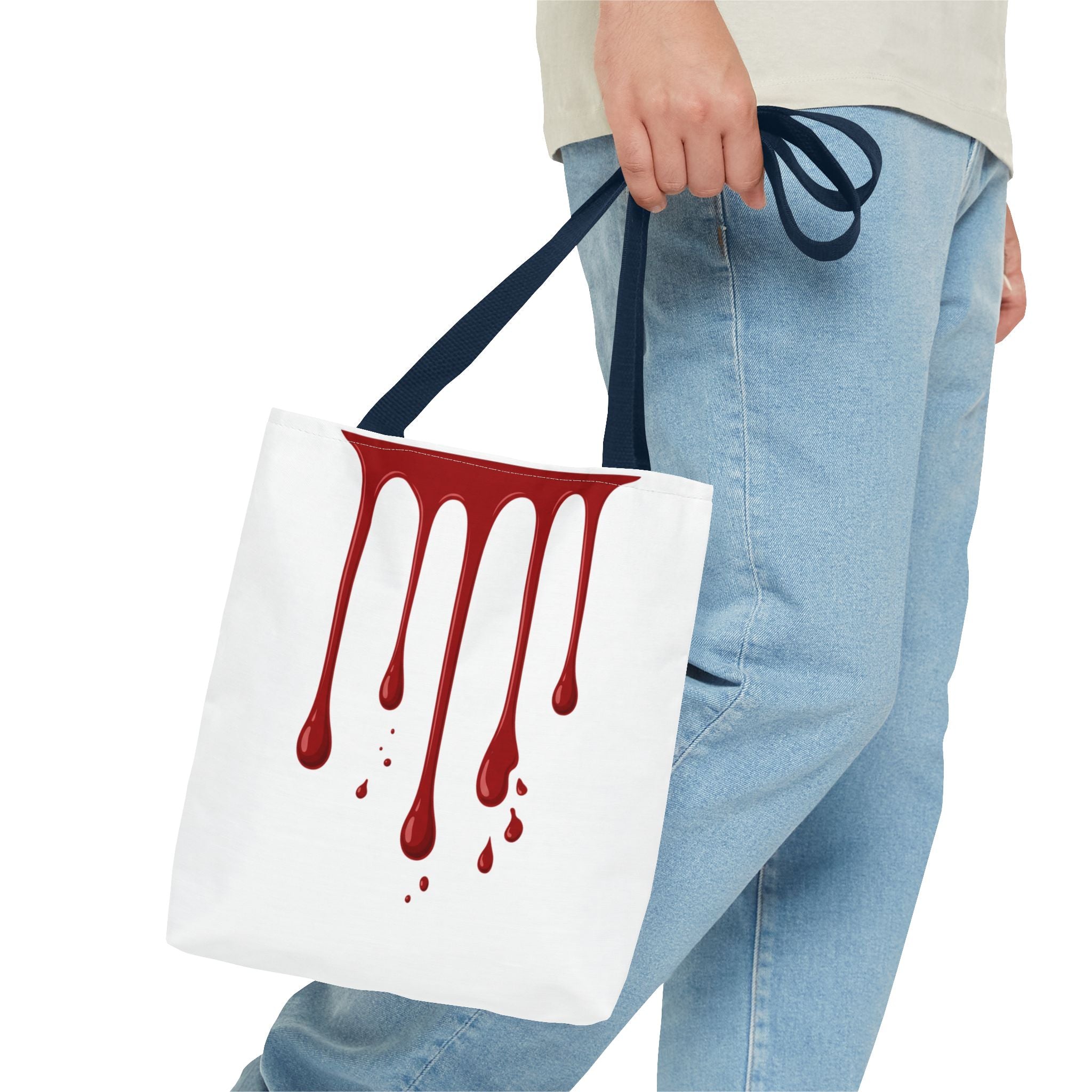 Dripping Blood Graphic Tote Bag — Red Horror Aesthetic Tote