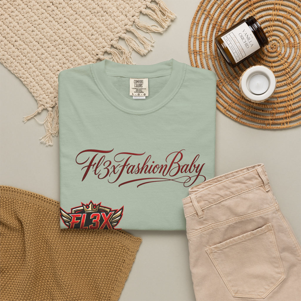 Artistic Floral Portrait T-Shirt — 'Fl3xFashionBaby' Graphic Tee