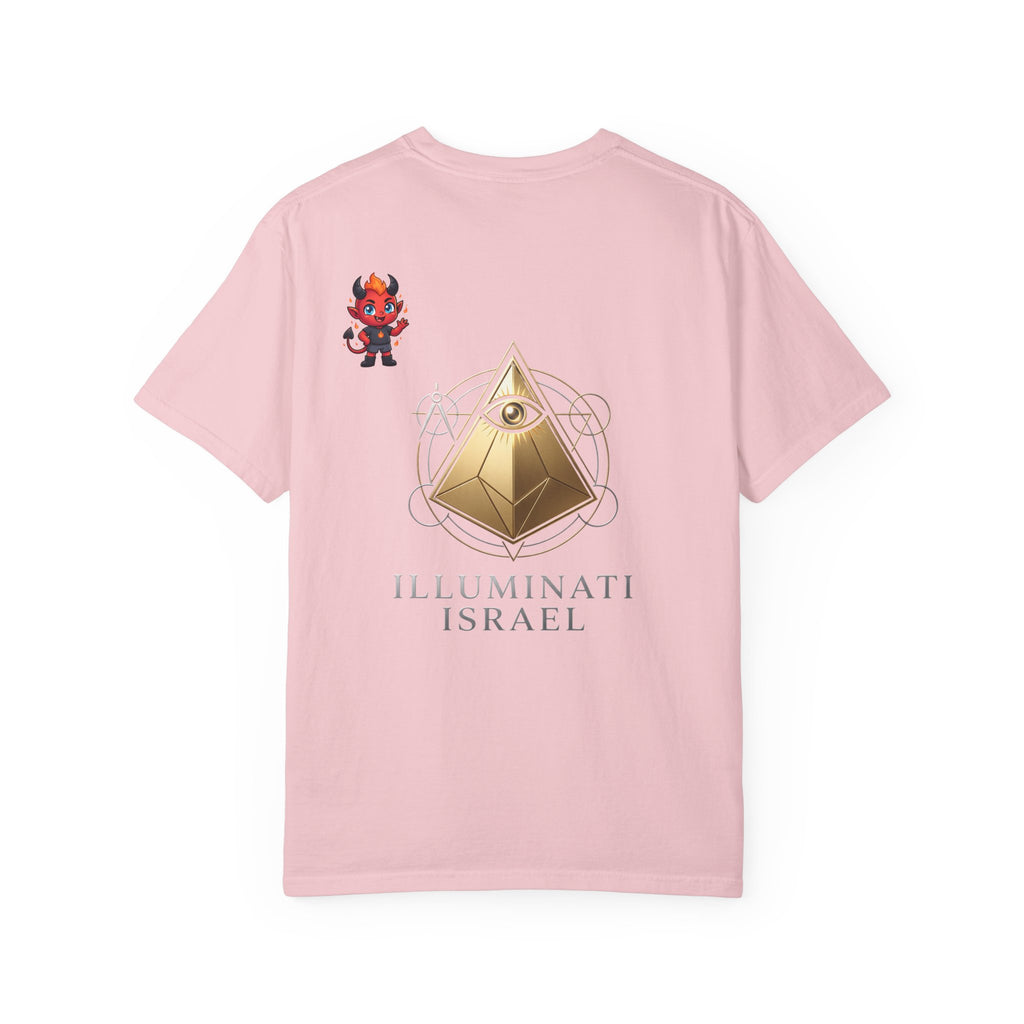 Illuminati Israel Pyramid T-Shirt with Devil Character Pattern