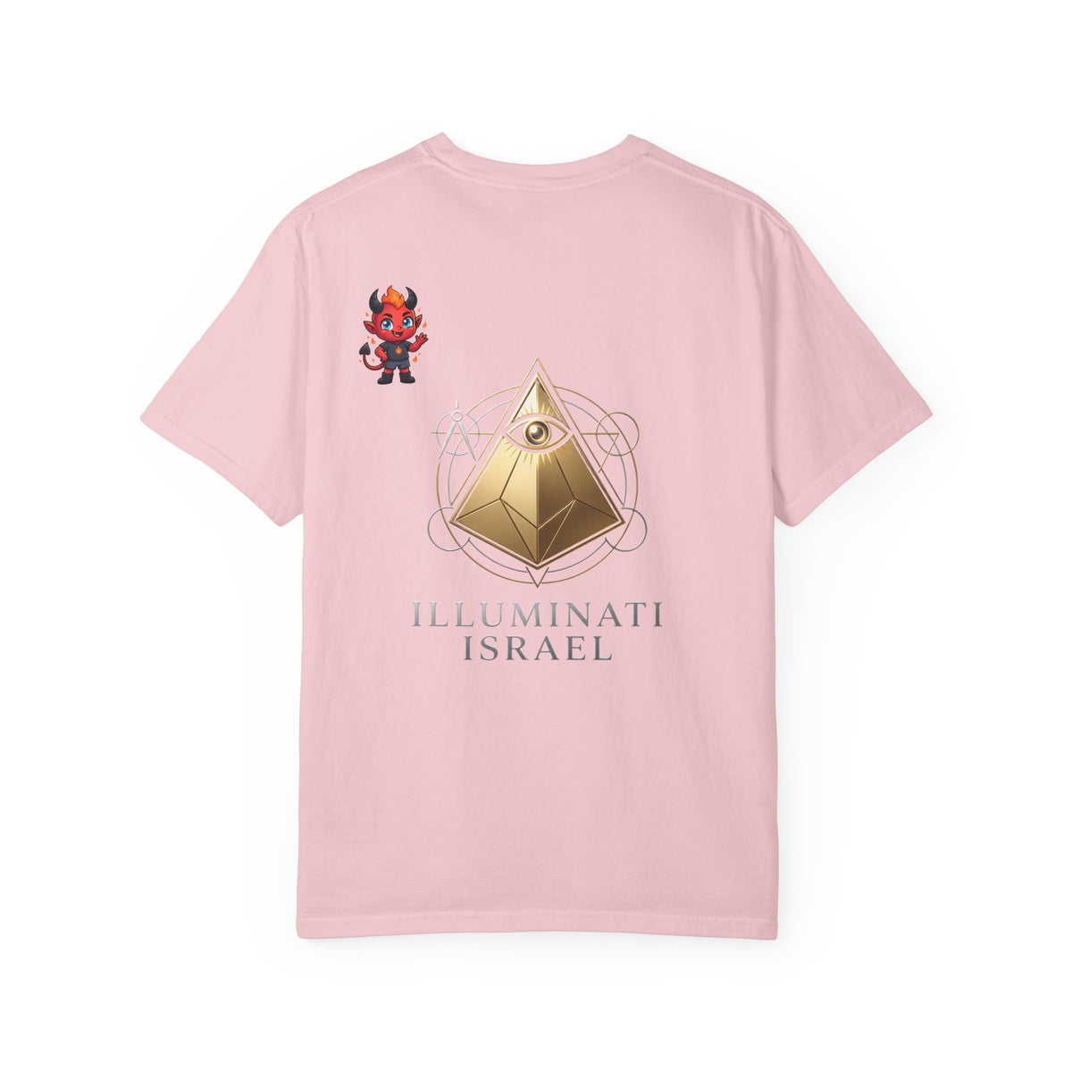 Illuminati Israel Pyramid T-Shirt with Devil Character Pattern
