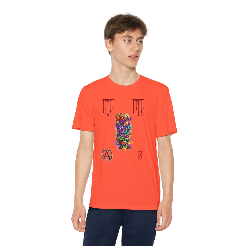 Youth Competitor Tee — Colorful Graffiti Anarchy Graphic T-Shirt