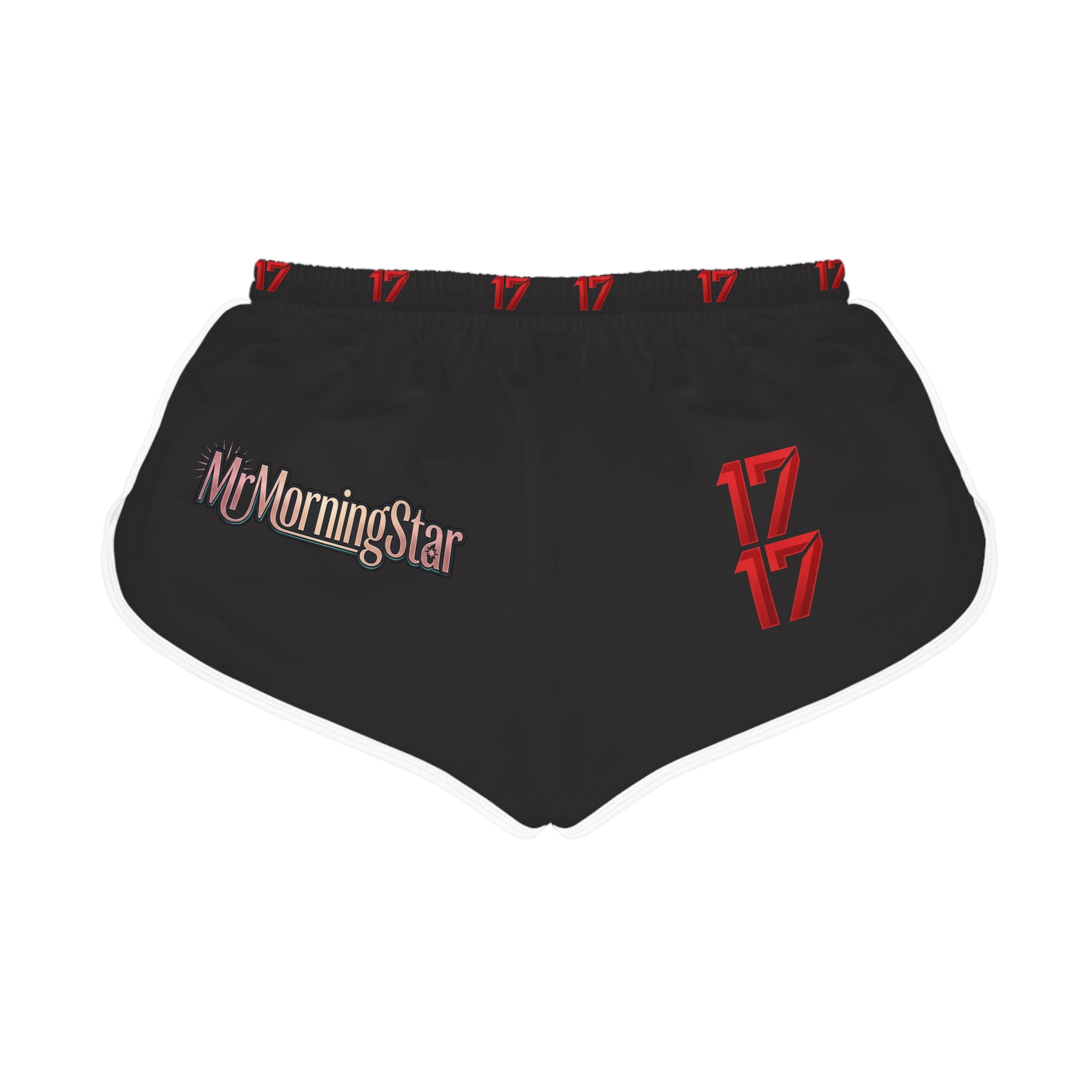 Relaxed Women's Shorts — Red '17' & Morning Star Graphic