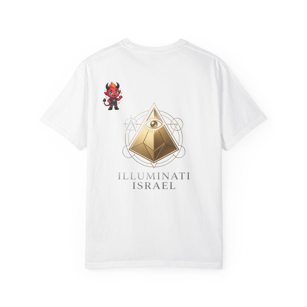 Illuminati Israel Pyramid T-Shirt with Devil Character Pattern