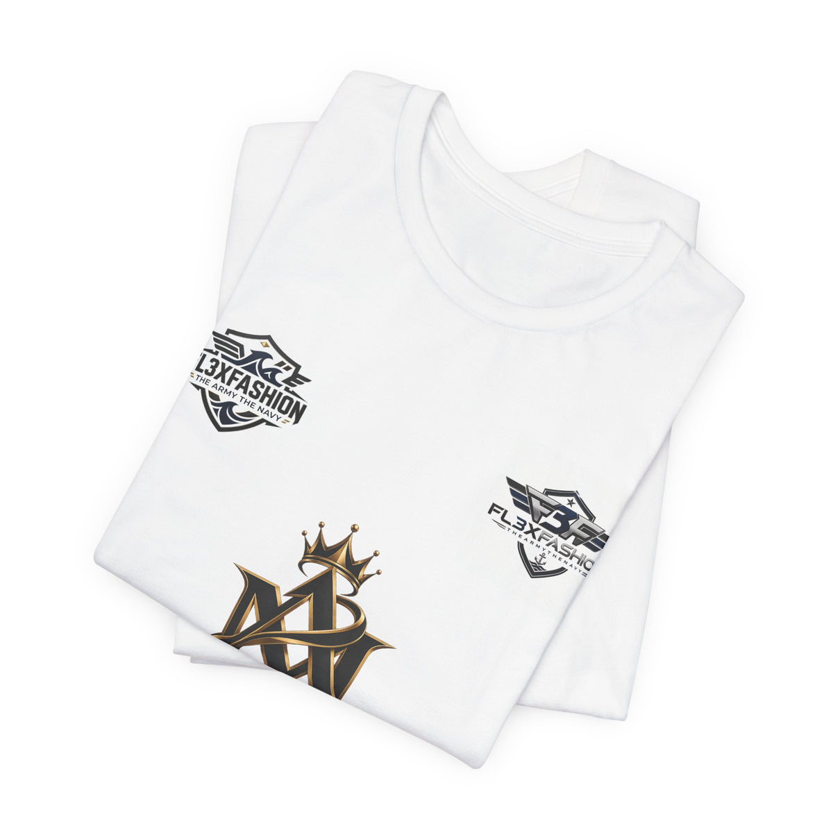 Flx3 Fashion Logo Tee — White Graphic Brand T-Shirt