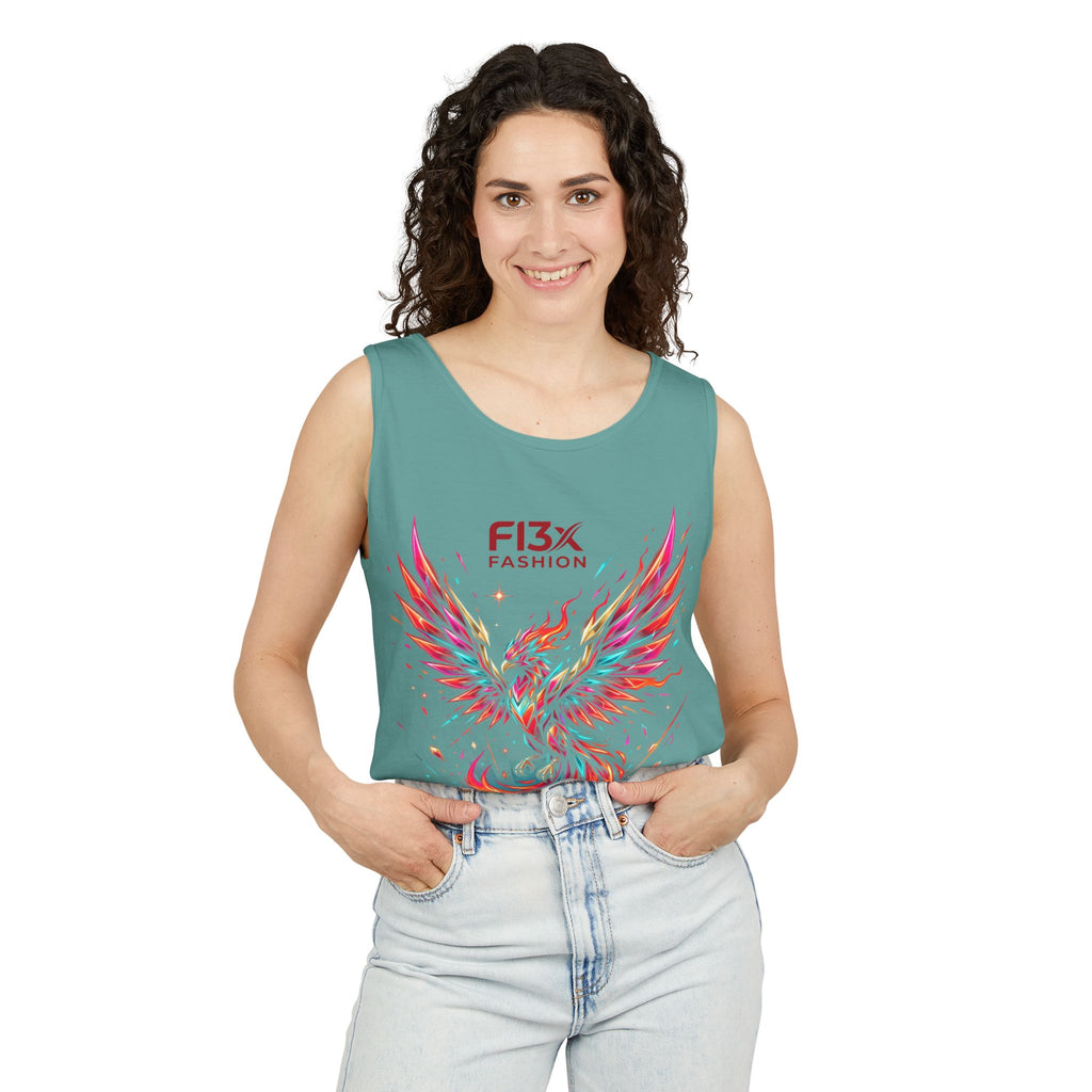 Phoenix Graphic Tank Top — Colorful Rising Firebird Design