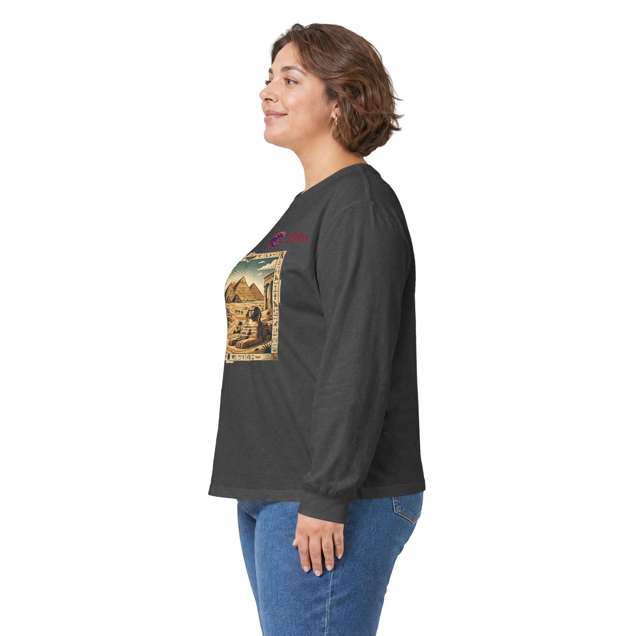 Egyptian Pyramids Vintage Graphic Long Sleeve Tee