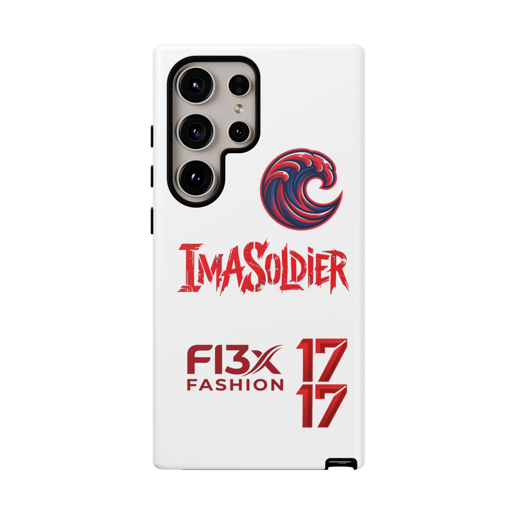 Phone Case — 'ImaSoldier' Red Wave Protective Hard Case