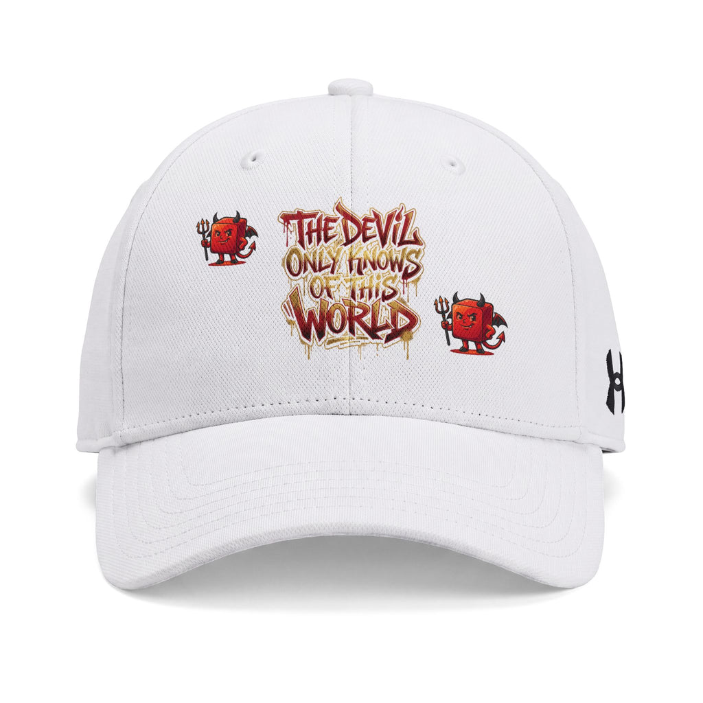 Under Armour Blitzing Cap — Grunge 'The Devils Own' Graphic Baseball Hat