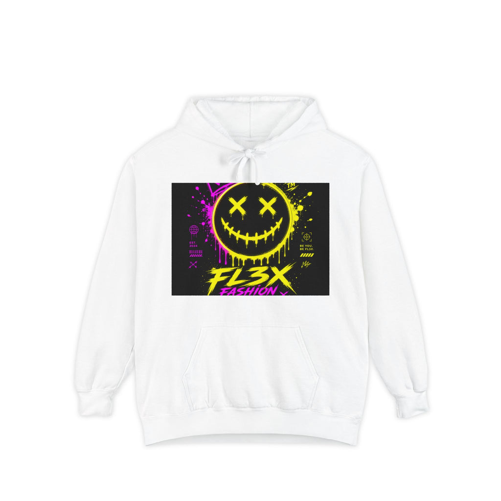 Graffiti Smiley Hoodie — FL3X Neon Streetwear Pullover