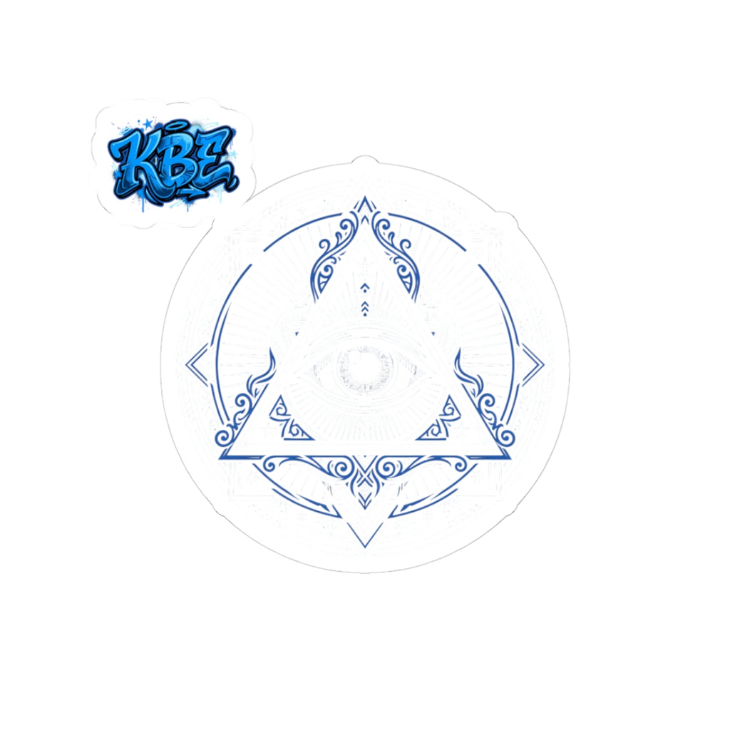 Mystic Triangle Eye Sticker — Geometric Esoteric Laptop Decal