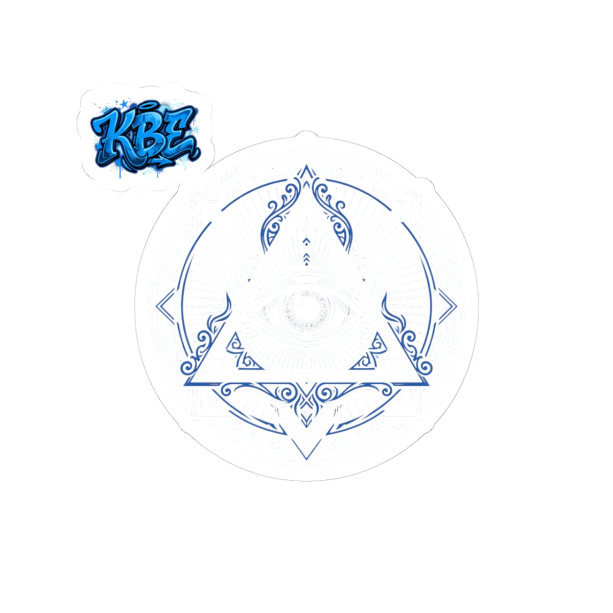 Mystic Triangle Eye Sticker — Geometric Esoteric Laptop Decal