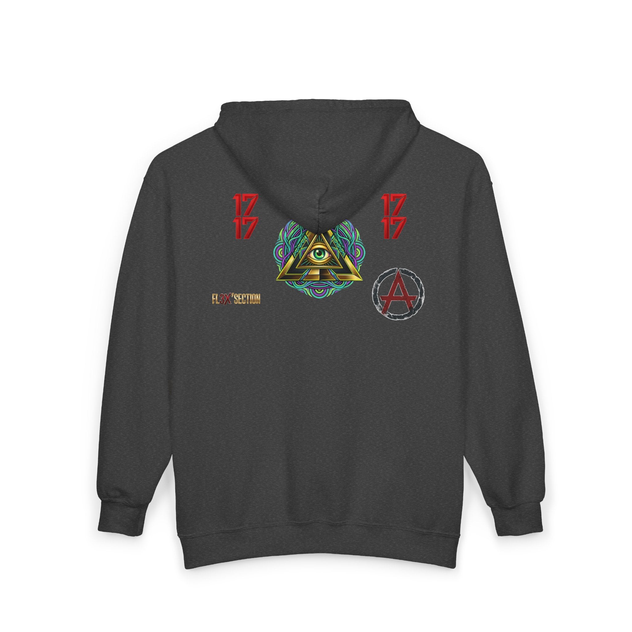 All-Seeing Eye Zip Hoodie — Psychedelic Geometric Graphic Sweatshirt