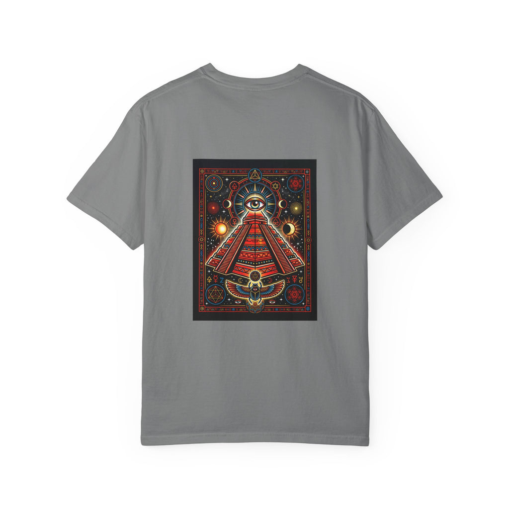 Graphic T-Shirt — Occult Pyramid Eye Design with 'Fix Fashion' Patch