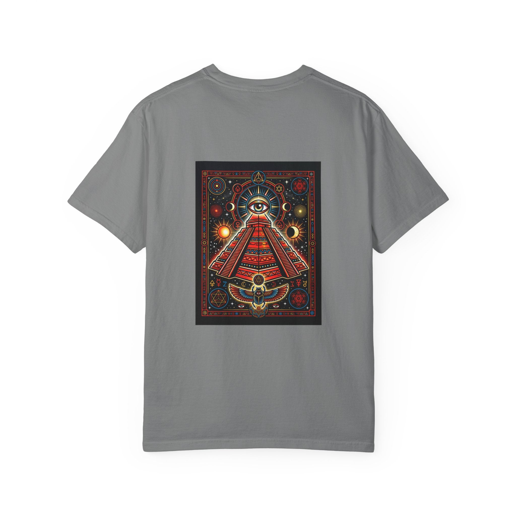 Graphic T-Shirt — Occult Pyramid Eye Design with 'Fix Fashion' Patch