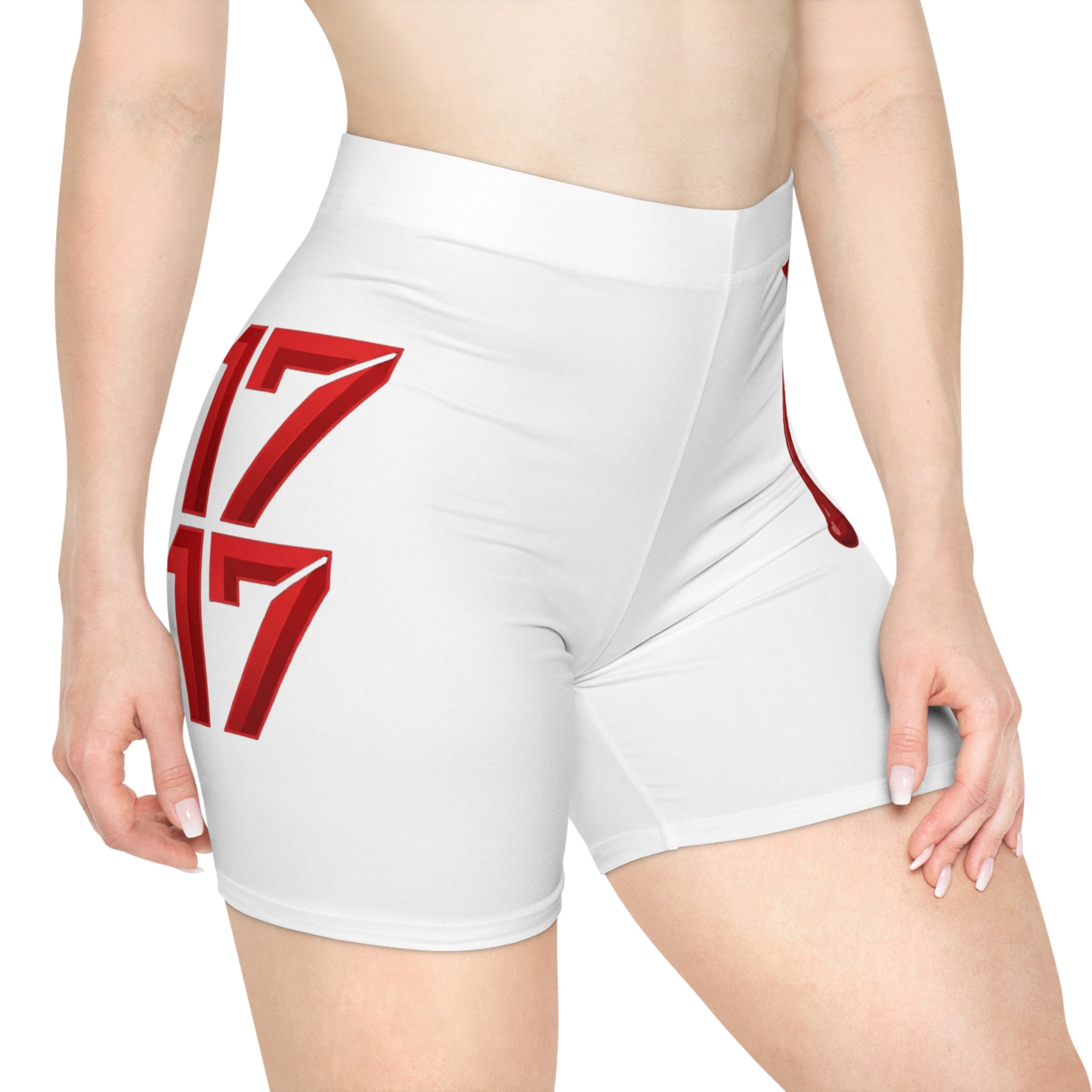 Dripping Blood Graphic Biker Shorts — Horror Aesthetic Athletic Wear