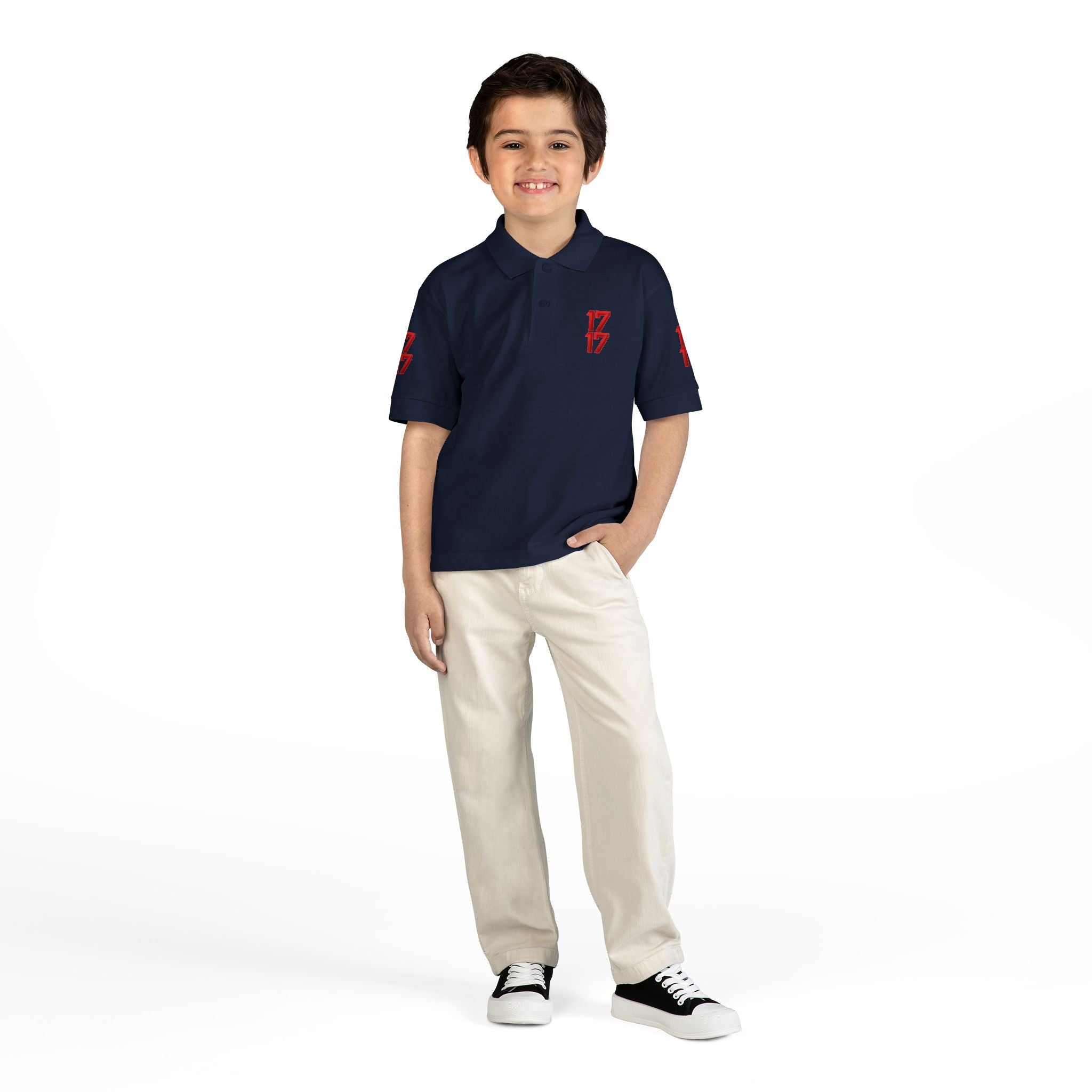 Youth Polo — Red 17 Graphic School Spirit Polo