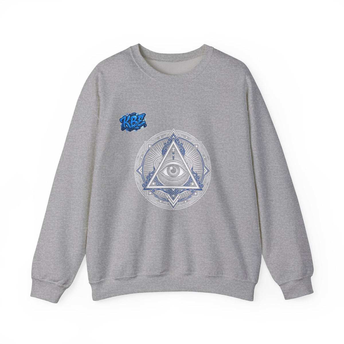 Crewneck Sweatshirt — Minimal Blue Mandala Graphic Crewneck