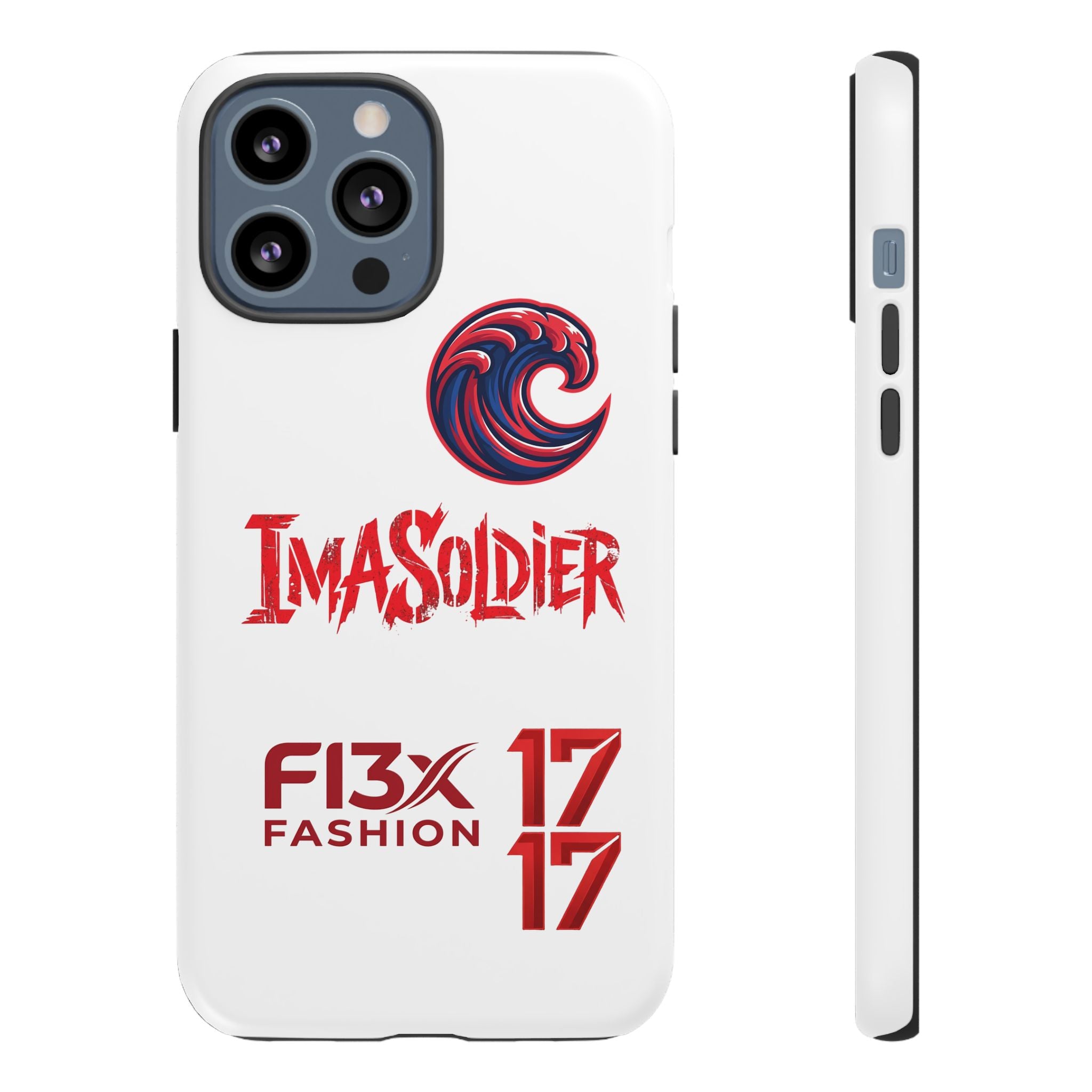 Phone Case — 'ImaSoldier' Red Wave Protective Hard Case
